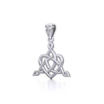 Celtic Father-Mother-Child "Family A Born For Eternity "Triquetra or Trinity Heart Silver Pendant TPD5783 - Jewelry